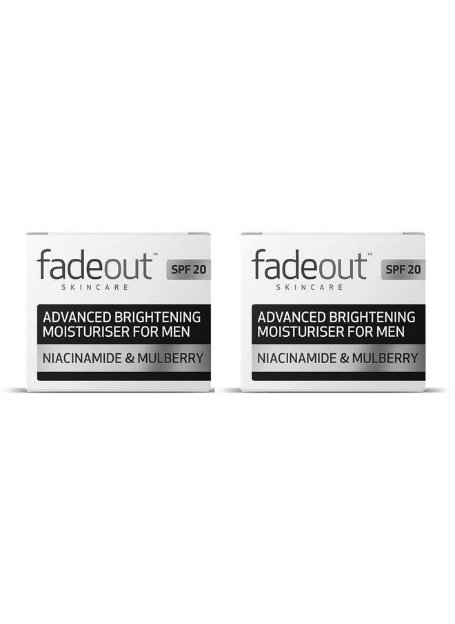 FADE OUT Advanced Brightening Moisturiser For Men Exfoliating Daily Moisturiser With Spf20 With Niacinamide & Mulberry 2 X 50Ml  - Image 2