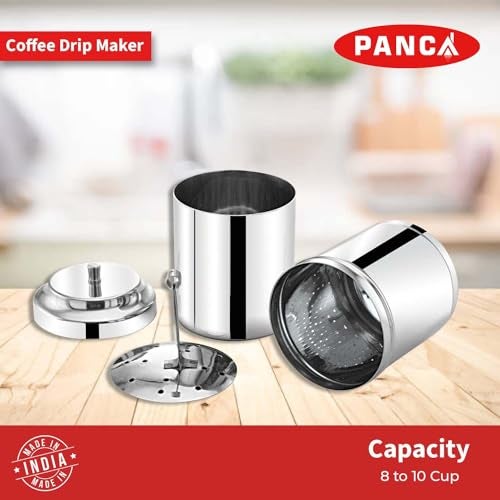 PANCA Stainless Steel South Indian Filter Coffee Maker | Traditional Drip Coffee Decoction Maker for Hot & Cold Coffee (600ML) - Image 5