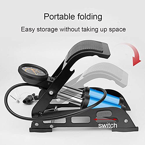Kriq Double Cylinder Portable Foot Pump | Air Tyre Infiltrator with Pressure Gauge for | Car Tyre |Bicycle Tyre | Bike Tyre's | Motorcycle Tyre | Balls (Multi-Color) - Image 4