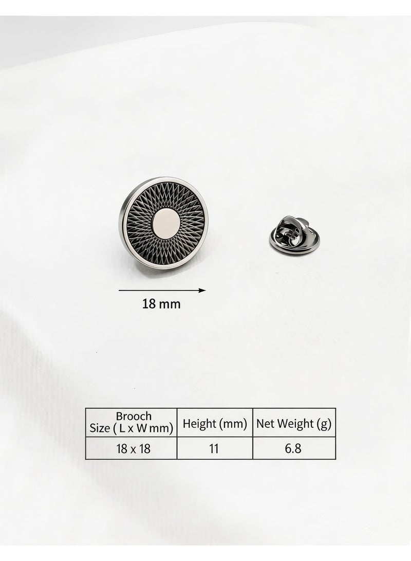 HomeNoor Classic Arc Spin Brooch, Two-Tone Round Lapel Pin, Premium Suit Accessory for Business, Wedding, Formal & Casual Wear, Perfect Gift for Men & Women - Image 3