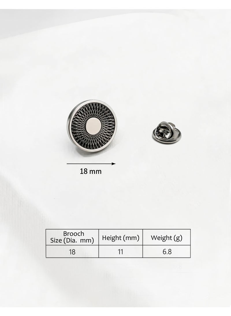 HomeNoor Classic Radiant Arc Round Brooch, Two-Tone Sunburst Lapel Pin, Premium Suit Accessory for Business, Wedding, Formal & Casual Wear, Perfect Gift for Men & Women - Image 3