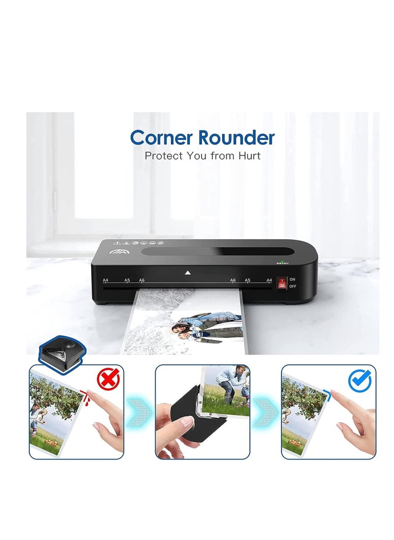 FN - A4 Laminator Machine 5 in 1 Thermal Laminator for Home Office School Use 9 inch Max Width Quick Warm-Up Paper Trimmer Corner Rounder Hole Puncher 15 Laminating Pouches - Image 1
