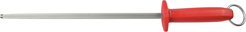 TRAMONTINA Professional 12" Grooved Sharpener with Carbon Steel Rod and Red Polypropylene Handle - Image 1