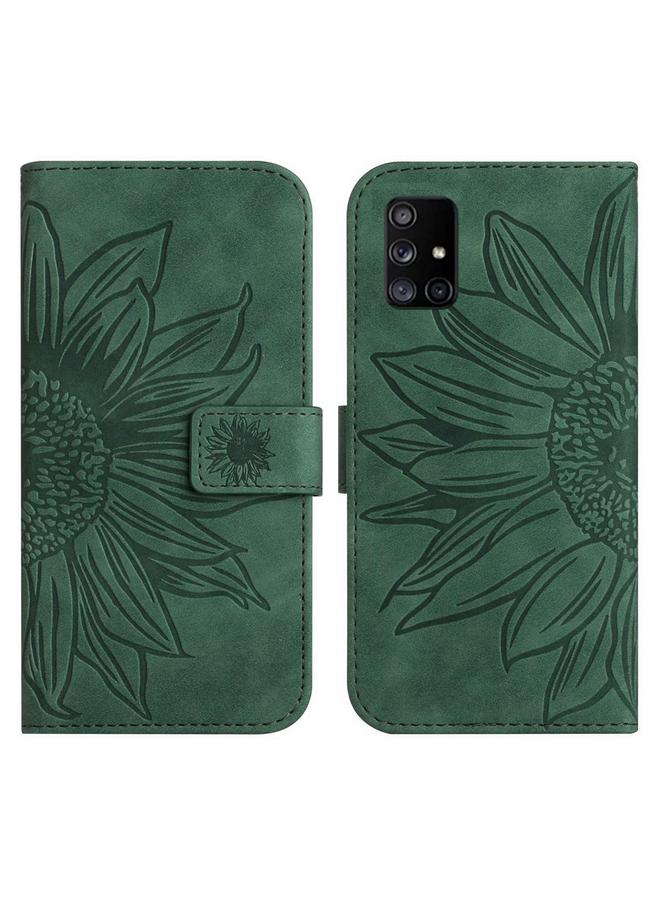 S-TOP Case For Samsung Galaxy A51/M40S Skin Feel Sun Flower Pattern Flip Leather Phone Case with Lanyard - Image 2