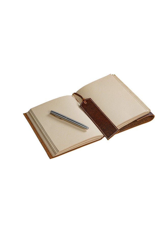 HLC Leather Notebook - Rustic Handmade Vintage Leather Bound Journals For Men And Women - Leather Craft Unlined Paper 300 Pages, Leather Book Diary Pocket Notebook, Diary To Write In (7.5" X 10" Inch) - Image 3