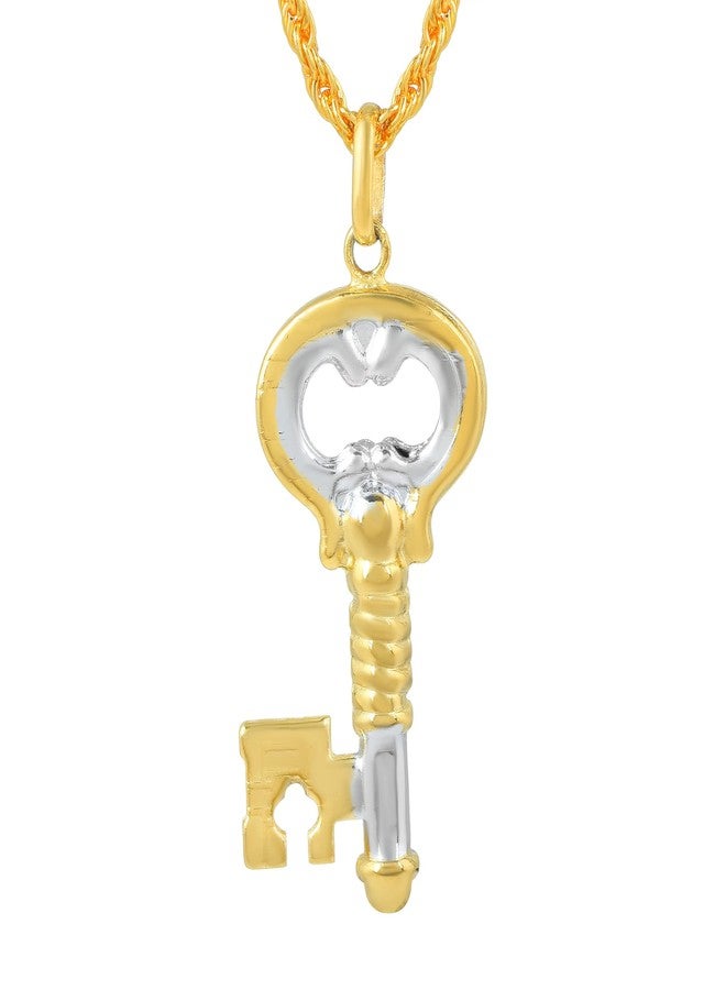 Memoir Brass Two tone Goldplated Key design Fashion Pendant Men Women (PCJK2985) - Image 1