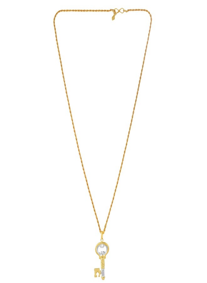 Memoir Brass Two tone Goldplated Key design Fashion Pendant Men Women (PCJK2985) - Image 2