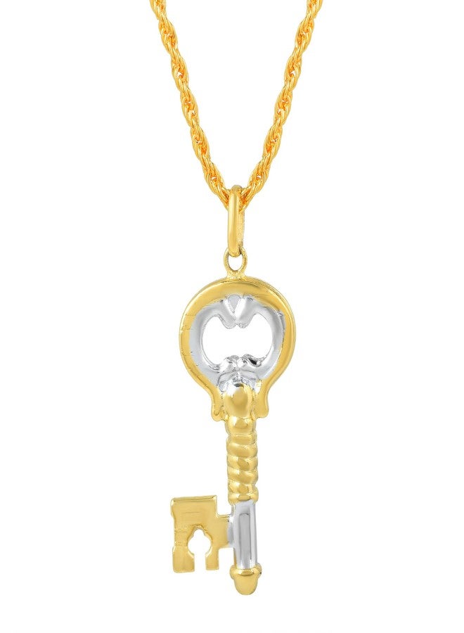 Memoir Brass Two tone Goldplated Key design Fashion Pendant Men Women (PCJK2985) - Image 3
