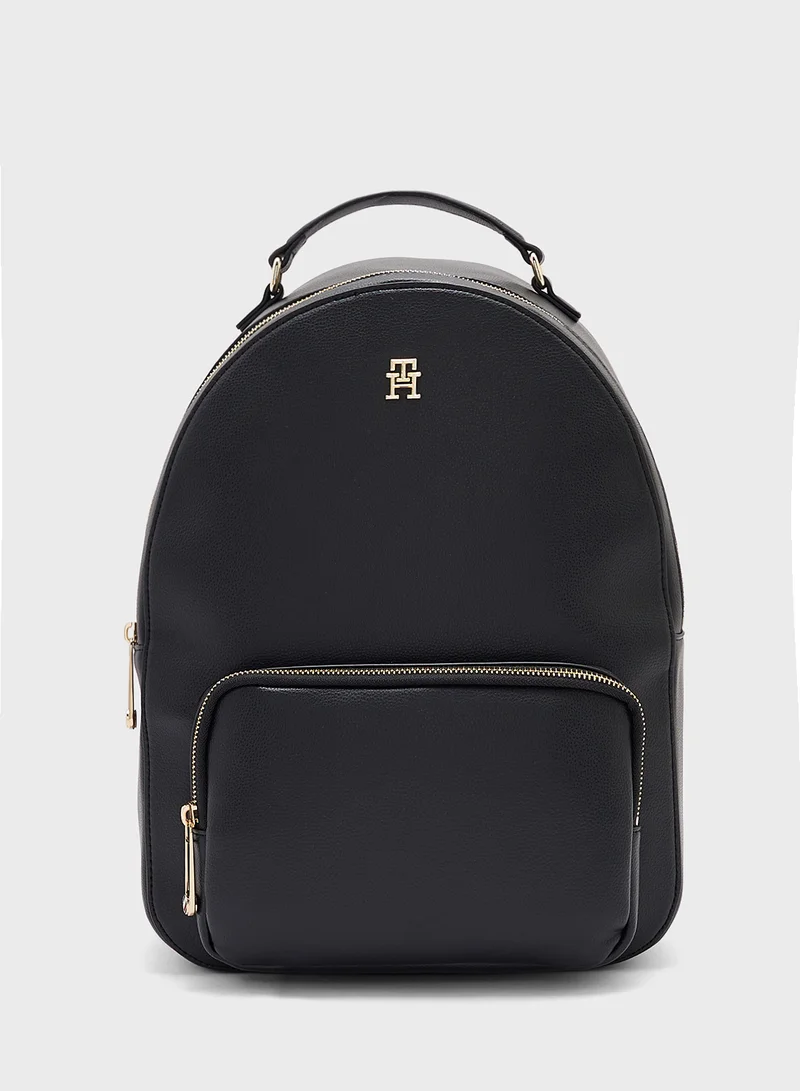 تومي هيلفيغر Logo Detail Top Handle Backpack