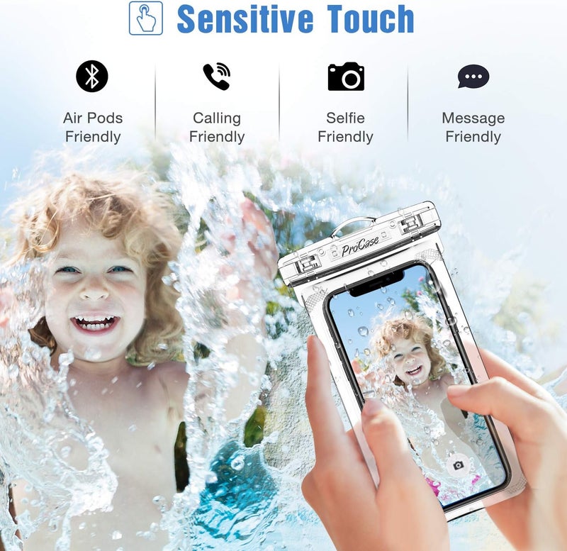 Procases 2 Pack Waterproof Phone Pouch, Underwater Phone Case Up To 7", Dry Bag For Iphone 16 15 14 13 Pro Plus Max, Galaxy S24 S23 S22 Ultra, Beach Essentials -Clear - Image 4