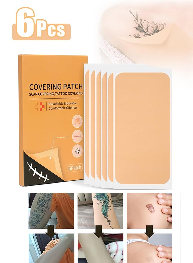 Jaysuing Tattoo Covering Up Sticker Ultra Thin Patch, Tattoo Concealing Tape Breathable And Waterproof Skin Concealing Tape Tattoo Flaw Conceal Sticker Patch Scar Cover Sticker (6PCS Skin Primary Color) - Image 1