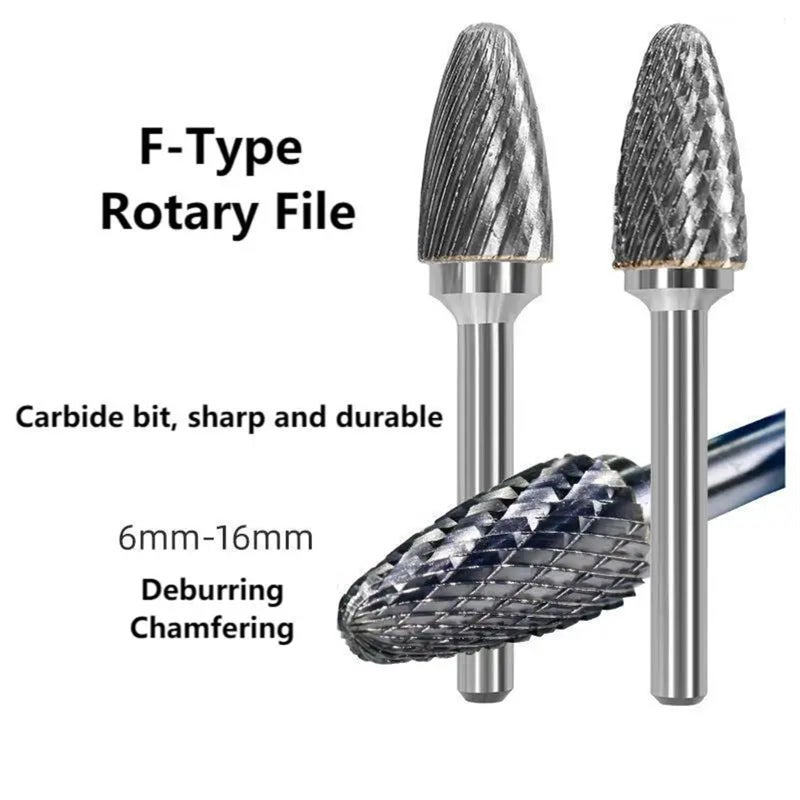6mm F Type Tungsten Carbide Rotary File Burr For Metal Wood Carving F0618M06 - Image 4