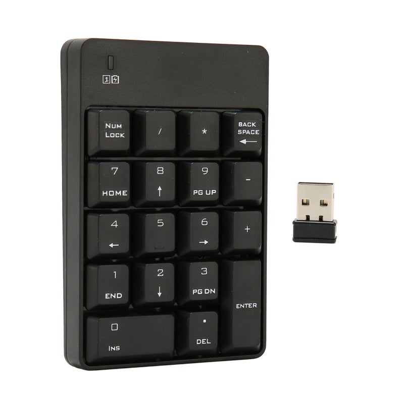 Wireless Numeric Keypad 18-Key Soft Press Touch Angle USB Number Pad - Low Noise Design Compact Number Keypad for Laptop Desktop Computers - Image 1