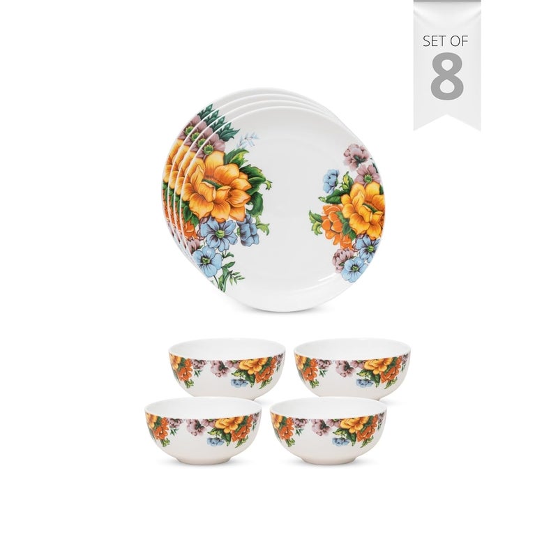 Clay Craft Fine Ceramic Eco Dinner Set Enchanting Gold for Family of 4 Dinner Set Ceramic Crockery Set Dining Set for Dinner Crockery Set for Gift Kitchen Set ECO4 8 Pieces - Image 3