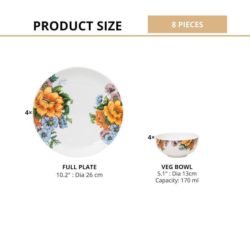 Clay Craft Fine Ceramic Eco Dinner Set Enchanting Gold for Family of 4 Dinner Set Ceramic Crockery Set Dining Set for Dinner Crockery Set for Gift Kitchen Set ECO4 8 Pieces - Image 4
