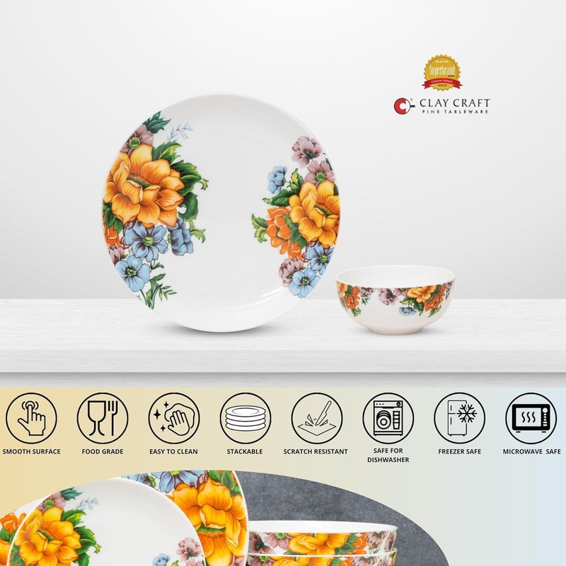 Clay Craft Fine Ceramic Eco Dinner Set Enchanting Gold for Family of 4 Dinner Set Ceramic Crockery Set Dining Set for Dinner Crockery Set for Gift Kitchen Set ECO4 8 Pieces - Image 2