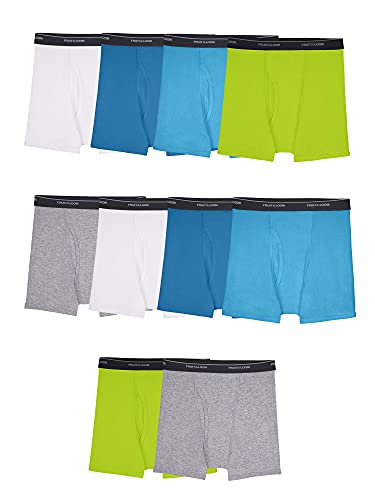 Fruit of the Loom Boy's Big Toddler Boxer Briefs, Tag Free & Breathable Underwear, Multipacks, 10 Pack-Assorted Colors, X-Large - Image 5