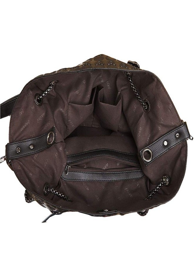 Chikencall® Womens Skull Print Hobo Tote PU Leather Shoulder Bag Punk Handbag and purses 2 sets - Image 4