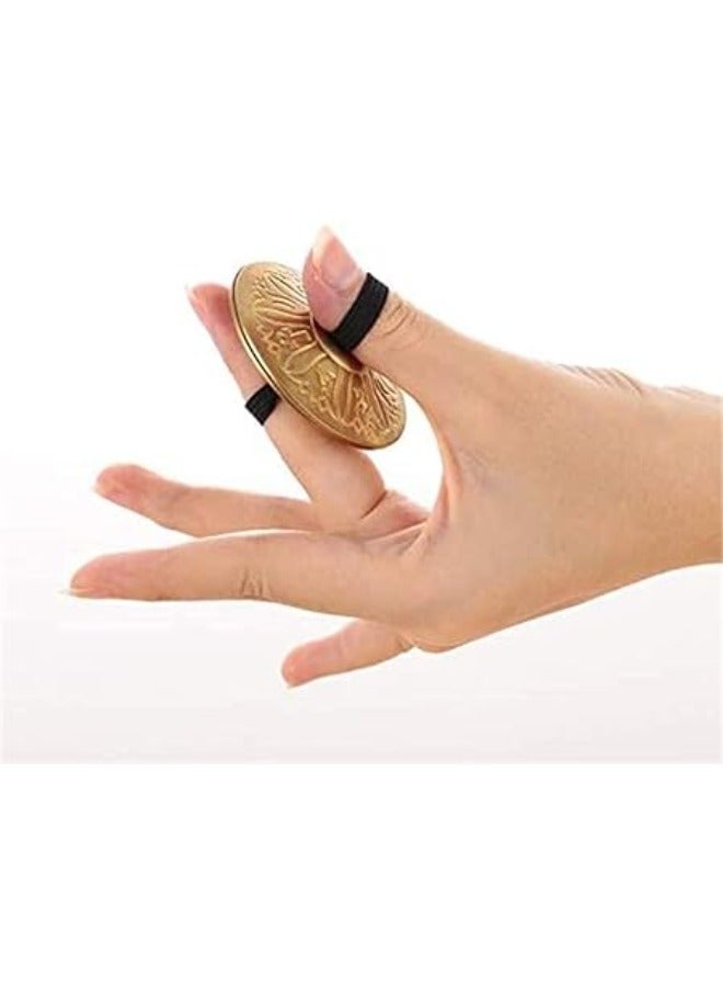 Generic Finger Cymbals Musical Instrument 2 Pairs Belly Dancing Finger Cymbals Finger Zills Finger Gold Musical Instrument for Dancer Ball Party  - Image 3