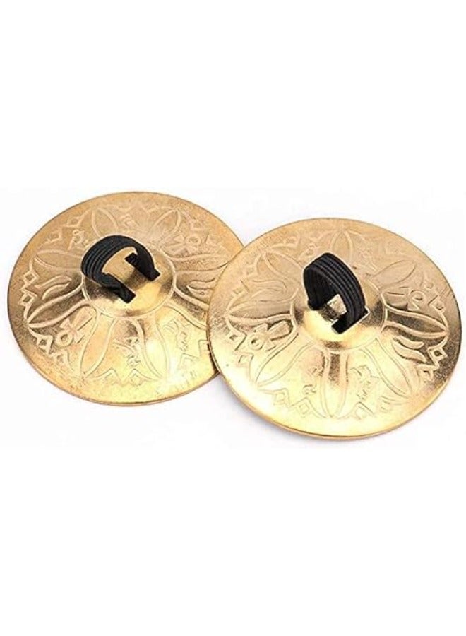 Generic Finger Cymbals Musical Instrument 2 Pairs Belly Dancing Finger Cymbals Finger Zills Finger Gold Musical Instrument for Dancer Ball Party  - Image 2