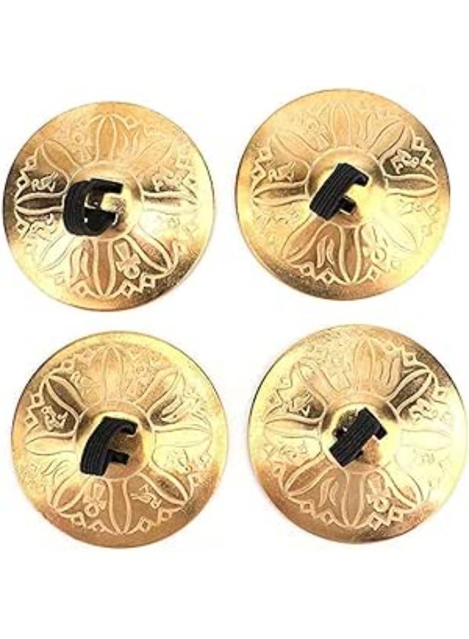 Generic Finger Cymbals Musical Instrument 2 Pairs Belly Dancing Finger Cymbals Finger Zills Finger Gold Musical Instrument for Dancer Ball Party  - Image 1