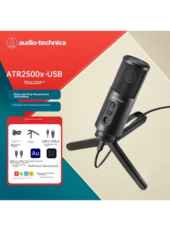 audio-technica Tiesanjiao Atr2500x-usb, Directional Condenser Usb Microphone, Easy To Connect To Computer, For Karaoke, Recording, And Dubbing, Specialized Microphone - Image 1