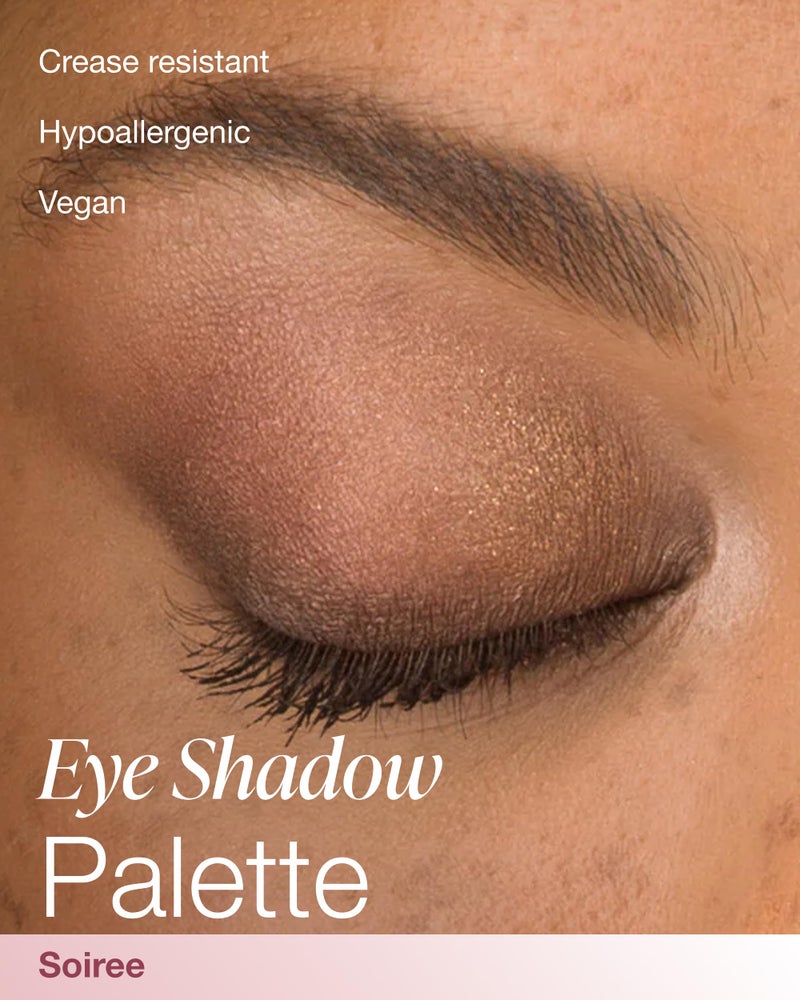 Mineral Fusion Eyeshadow Palette | Vegan Eye Makeup with Matte, Satin, and Shimmer Finishes | Natural, Lightweight Formula (Soiree) - Image 2