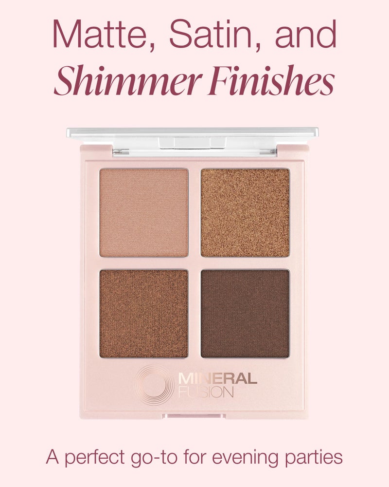 Mineral Fusion Eyeshadow Palette | Vegan Eye Makeup with Matte, Satin, and Shimmer Finishes | Natural, Lightweight Formula (Soiree) - Image 3