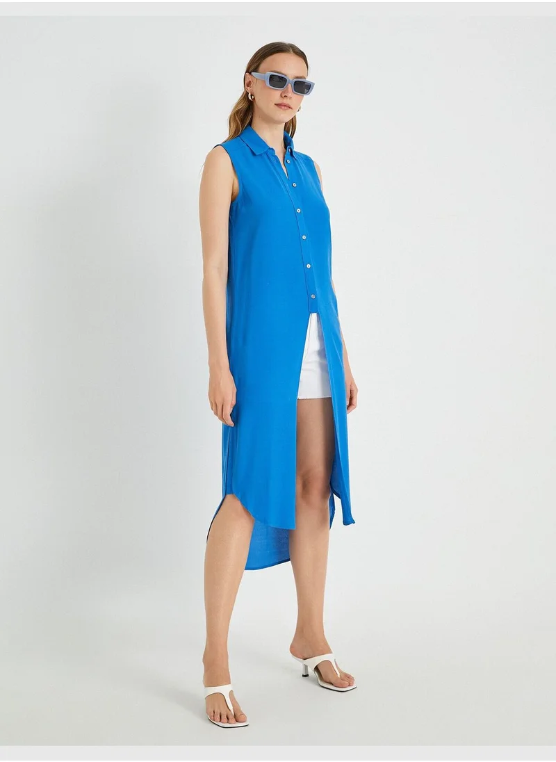 كوتون Button Detailed Tunic