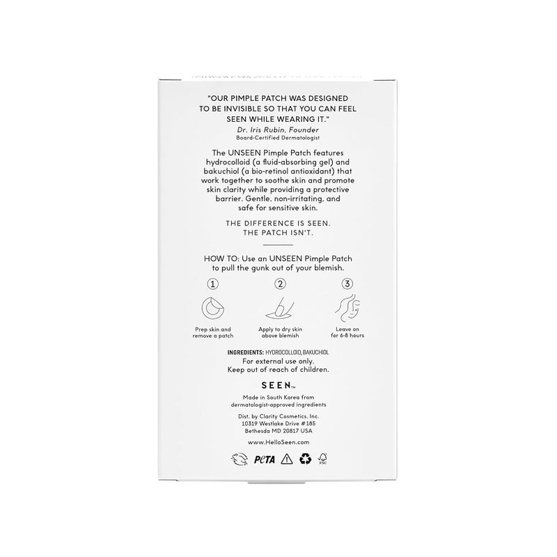 SEEN UNSEEN Pimple Patch - Hydrocolloid and Bakuchiol Formulated Spot Treatment for Face and Skin- Dermatologist Developed- Safe for Sensitive & Acne Prone Skin - Image 2