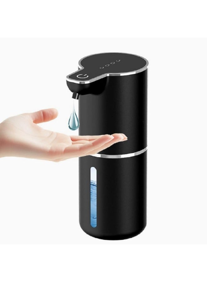Automatic Soap Dispenser, 380ml, Electric USB Rechargeable, Wall Mount, Black