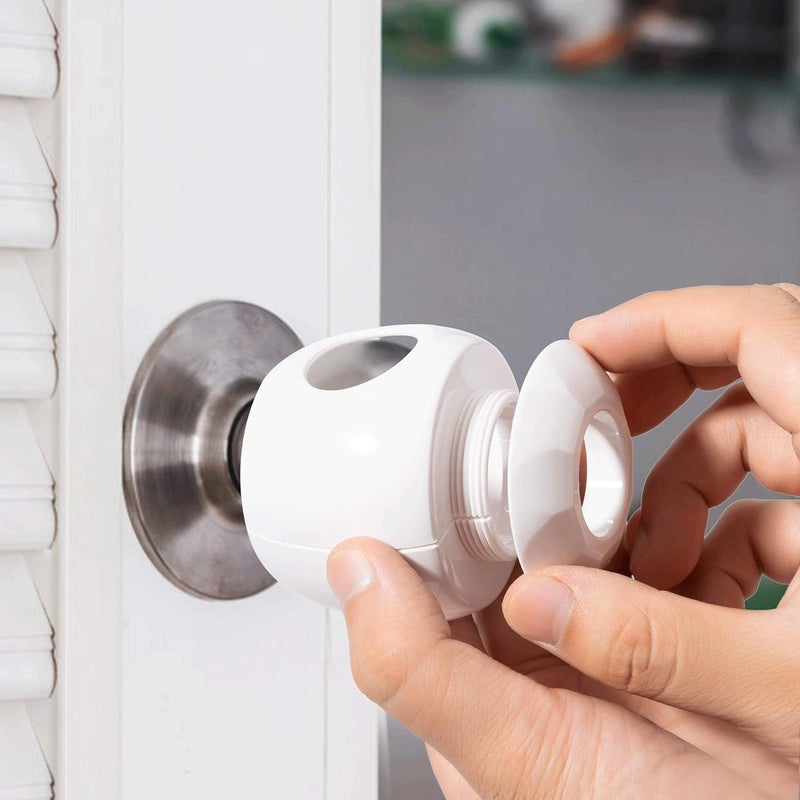 Driddle Door Knob Safety Cover for Kids  5 Pack  Baby Proof Door Knob Covers  Door Locks for Kids Safety Child Proof  White - Image 2