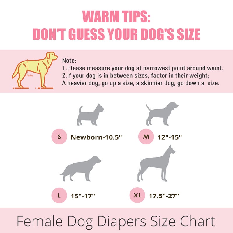 wegreeco Washable Dog Diapers Female (3 Pack), Highly Absorbent Dog Diapers for Female Dogs in Heat, Period, Incontinence, or Excitable Urination (Ocean of Flowers, Medium) - Image 3