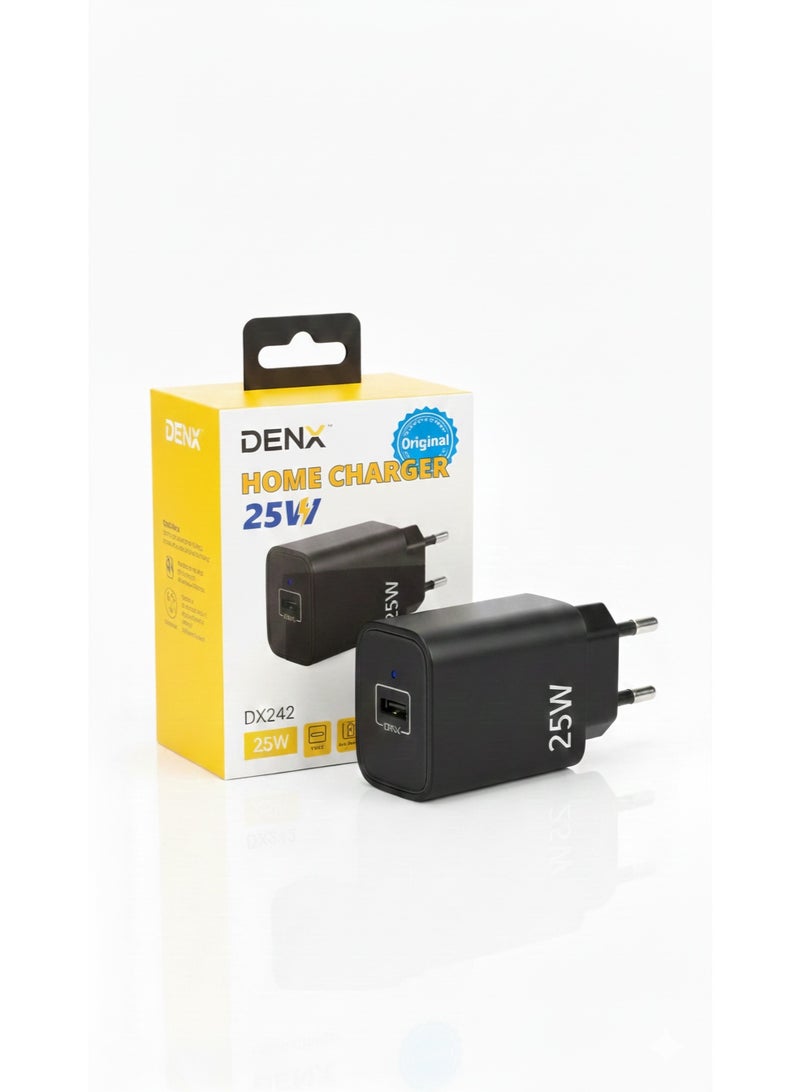 دينكس شاحن Denx DX242 سريع بقدرة 25 واط مع منفذ من النوع C - أسود - Image 3