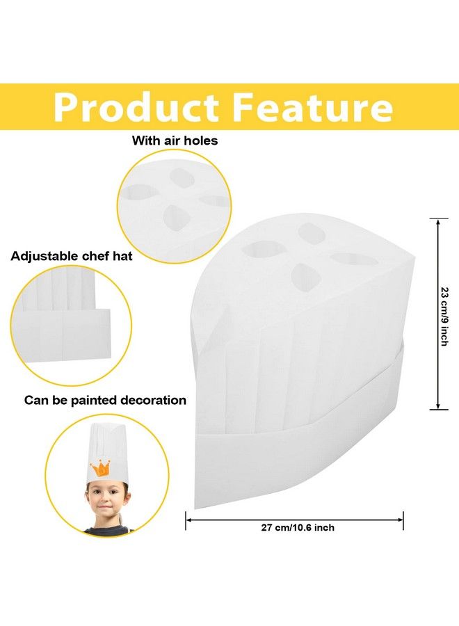 Sntieecr 24 Pieces Kids Apron And Chef Hat Set Adjustable Kids White Non Woven Fabric Chef Hats Skinfriendly Child Apron For Kitchen Cooking Baking Painting Training Wear Kid Size (7 12 Years) - Image 4