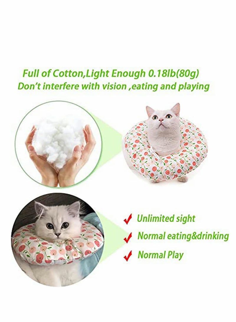 SOLARAE Adjustable Cat Cone Collar Soft, Cat Recovery Collar, Pet Protective Collar Cotton, After Surgery for Cats Small Dogs, Anti-Bite Lick Surgery Wound Healing, Elizabethan Collars Flower - Image 2