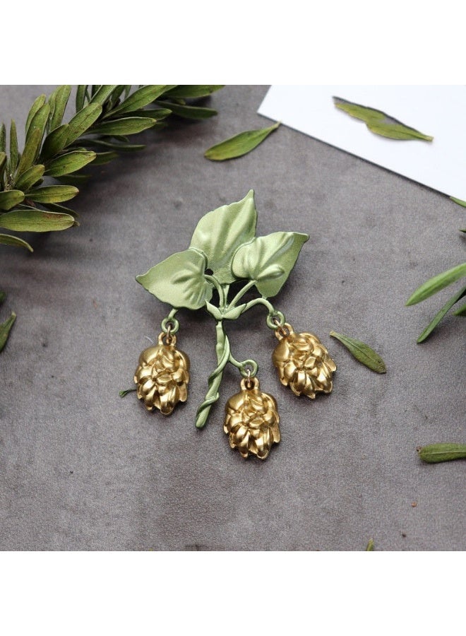 KUYING Handmade Vintage Forest Plant Brooch