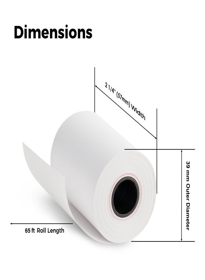 ReceiptPaperPro 2 1/4” x 65 ft Thermal Receipt Paper Rolls, fits Ingenico Desk 3500 Desk 5000 Move 5000 Verifone t650 Pax a920, 50 Rolls/Case - Image 3