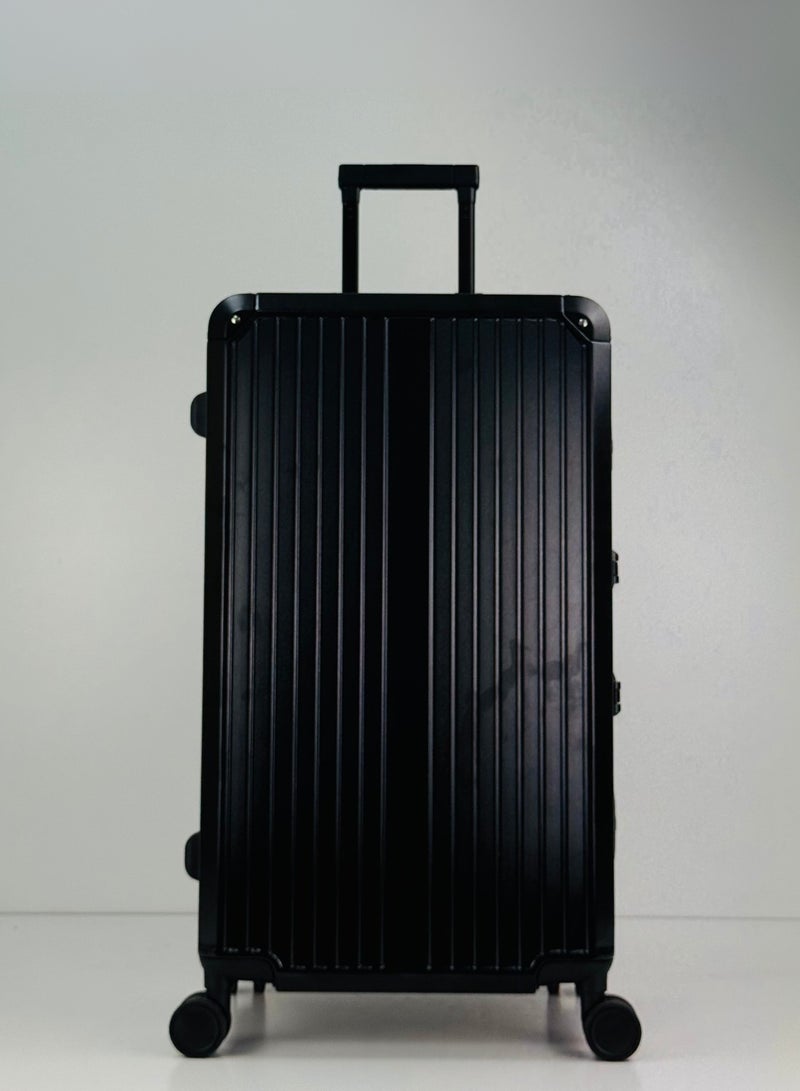 SAW & SEE Light Weight Aluminum Frame Fashion Trolley Luggage Unbreakable Polycarbonate Strong Hard Case Checked Luggage with Dual TSA approved and 8 Quite 360° Double wheels (Checked Luggage 30-Inch, Black) - Image 2