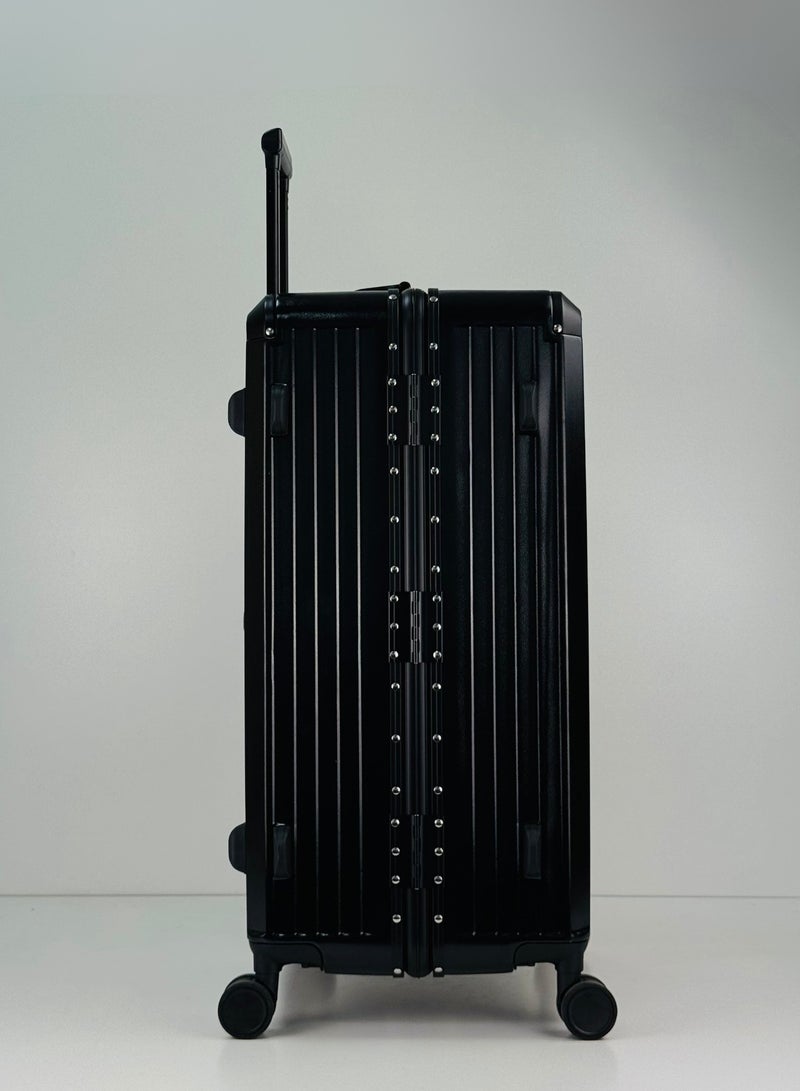 SAW & SEE Light Weight Aluminum Frame Fashion Trolley Luggage Unbreakable Polycarbonate Strong Hard Case Checked Luggage with Dual TSA approved and 8 Quite 360° Double wheels (Checked Luggage 30-Inch, Black) - Image 4