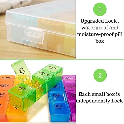 Mloowa Pill Organizer 4 Times a Day,Premium Weekly Pill Case Medicine Organizer Box 7 Days 28 Compartment to Hold Vitamins Medicine Organizer Box - Image 5
