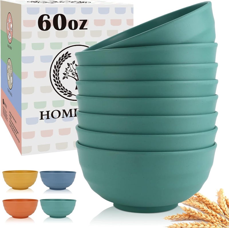 Homienly Cereal Bowl Set, Wheat Straw Fiber Unbreakable Lightweight Bowls Set - Image 1