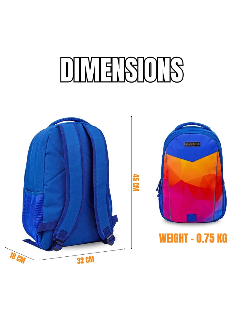 Nova  Nova Color 18-Inch School Backpack | Large Capacity School Bag for Kids & Teens | Lightweight Multi-Compartment Backpack for School, Travel & Everyday Use | Unisex Student Backpack  | Best Price UAE