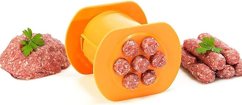 guppy One Press Cevapcici Sausage Maker Stuffer, 7 Sausages at Once Press Handmade Hot Dog Meat Strip Machine Molds Non Stick Kitchen Meatball Maker Barbecue Grilling Tools BBQ Accessories - Image 3