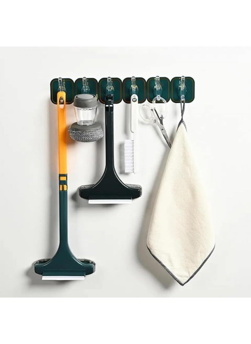 QUILBOOL QUILBOOL Kitchen Bathroom Six Row Wall Hook Wall Hanger Home Storage Tools Sticky Hook 2 pc 12 Hook Multi Color  - Image 3