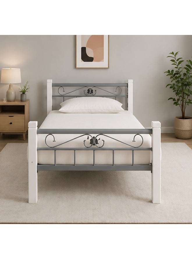 ABX HOME HARPER Solid wood metal Single Size Bed | Sturdy Modern Design Wooden Single Bed Frame 190X90 Size - Image 3