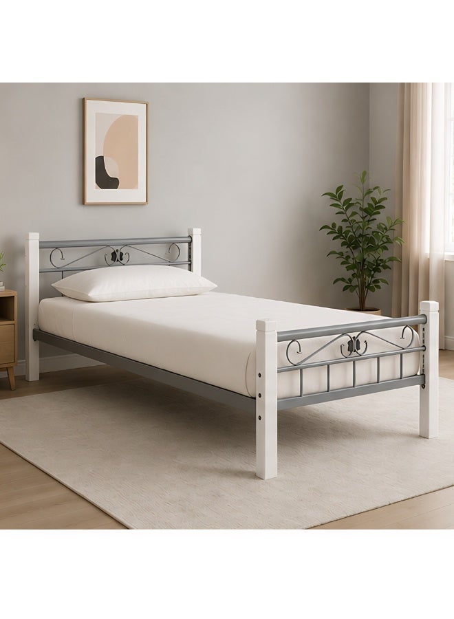 ABX HOME HARPER Solid wood metal Single Size Bed | Sturdy Modern Design Wooden Single Bed Frame 190X90 Size - Image 1