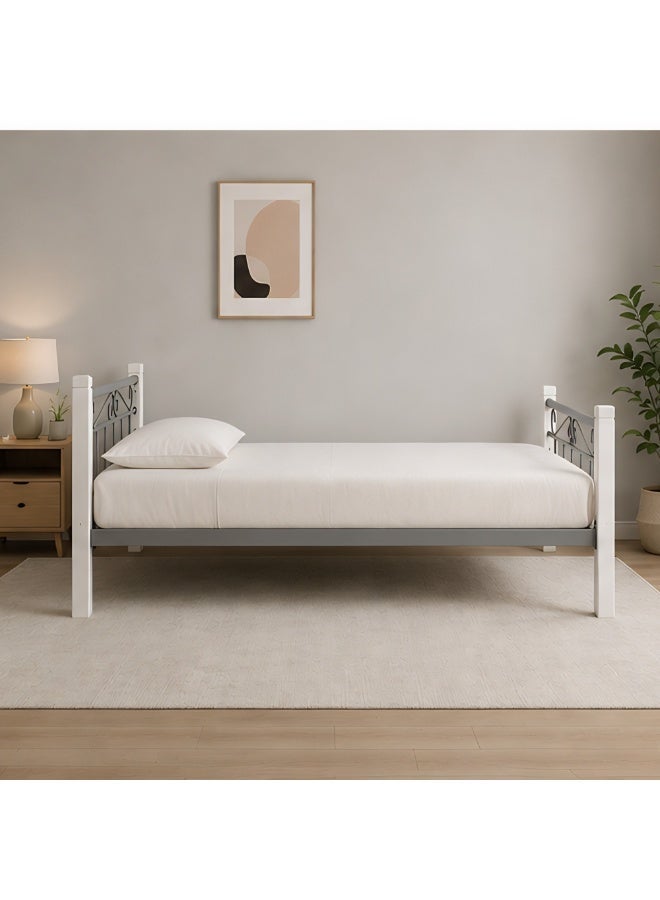 ABX HOME HARPER Solid wood metal Single Size Bed | Sturdy Modern Design Wooden Single Bed Frame 190X90 Size - Image 2