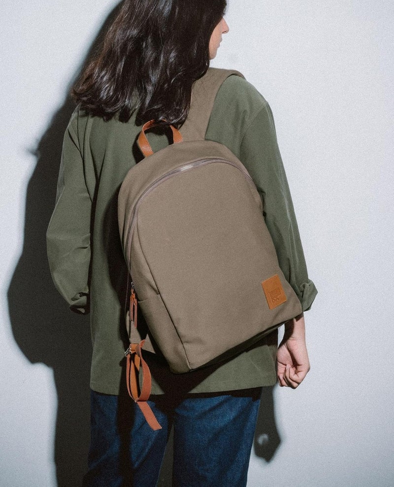 DailyObjects Pedal Everyday Casual Laptop Backpack Compatible with upto 14 inch Laptop | Unisex Travel Backpack | Made of Durable Canvas Material | Zippered Compartments with Pockets, Beige, M, Modern - Image 2