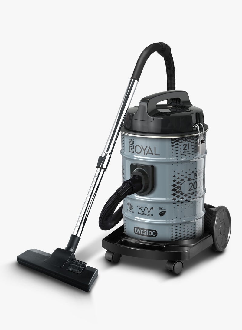 Vacuum Cleaner RA-VCS2121 | 2000W Power with BS Plug | Metal Telescope Tube | Plastic Brush & Dust Bag |  4 Meter Long Cord 2000 W RA-VCS2121 Black & Grey